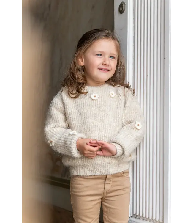 Natini - Pull flowers Light beige