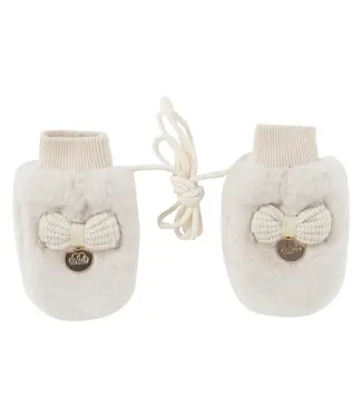 Natini Natini - Mittens fur bow Cream