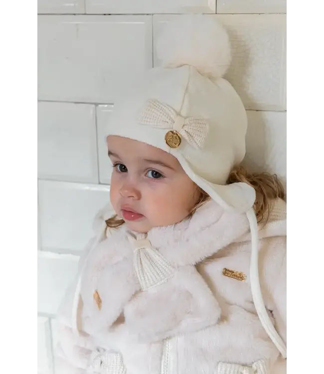 Natini Natini - Hat fleece bow Cream