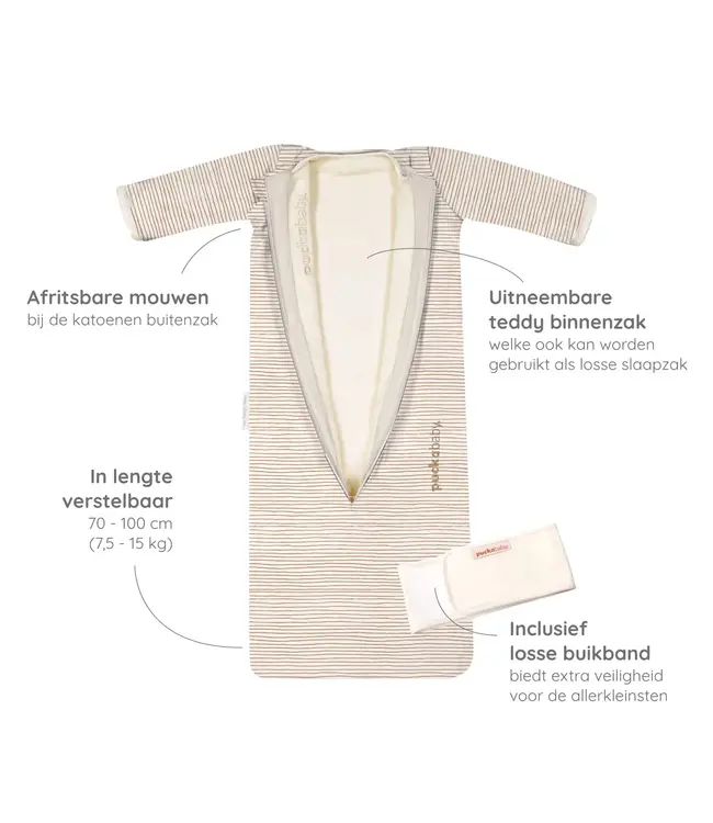 Puckababy The Bag 4 Seasons - 6 M/2.5 Y | 100 CM  Hazel Stripes