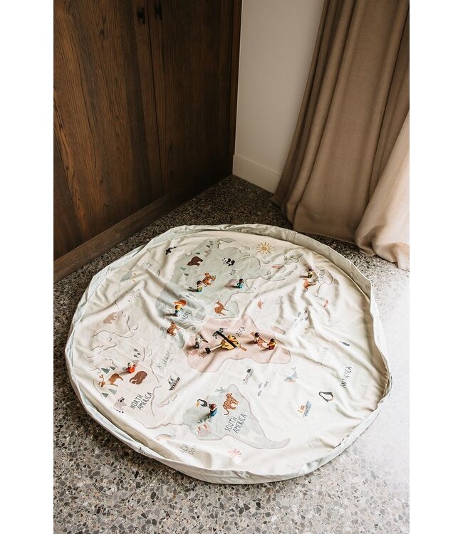 Play & Go - Noomad  World map colour opbergzak/speeltapijt - 140 cm