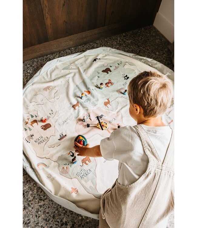 Play & Go - Noomad  World map colour opbergzak/speeltapijt - 140 cm