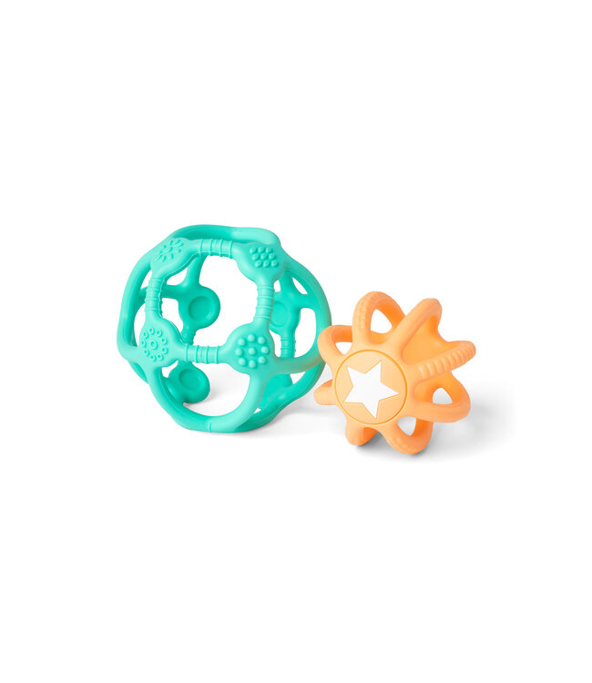 Little L Soft Toys - Sensory toys Ballen - Groen/Oranje