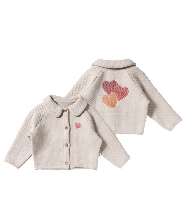 Your Wishes Your Wishes - Quilted Cardigan Oyster