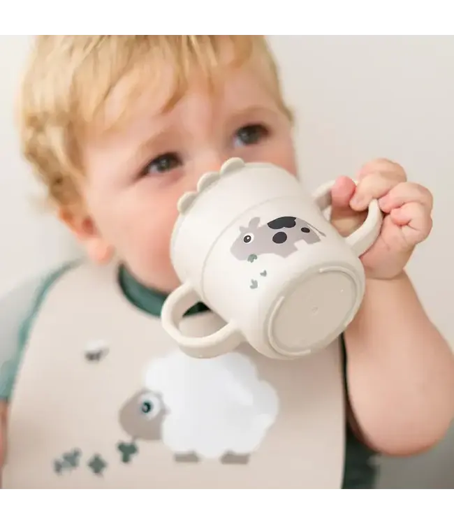 Done by Deer - Foodie spout cup Tiny farm Sand