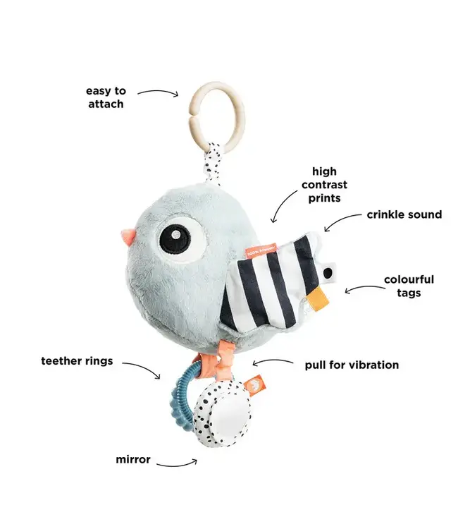 Done by Deer - To go activity sensory toy Birdee Blue (per 3 pcs)