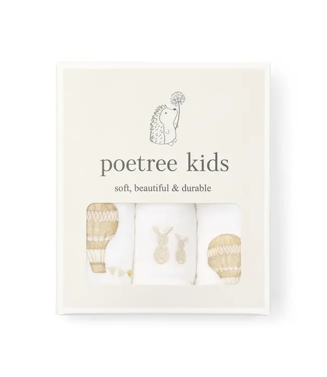 Poetree kids - Tetra doekjes Little Voyager - 60x60cm (3-pack)