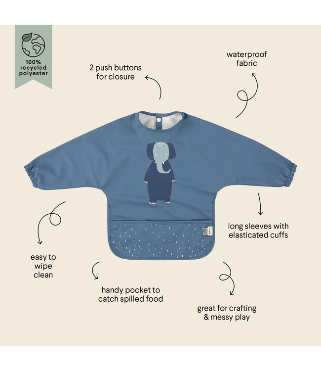 Trixie - 96-330  Waterproof long sleeve bib - Mrs. Elephant