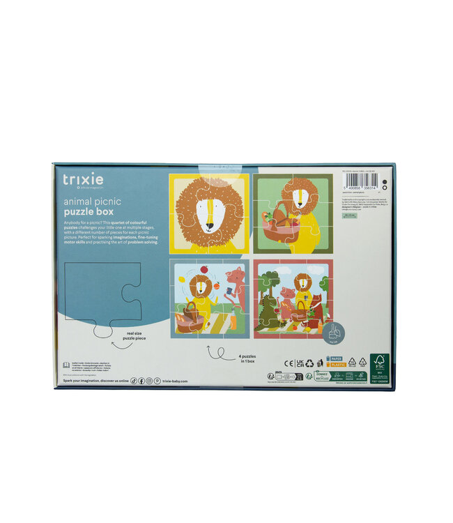 Trixie - Puzzeldoos - Dieren picknick - 4 puzzels