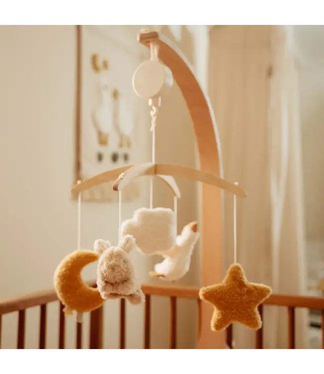 Little Dutch - Houten Muziekmobiel - Beige - Newborn Naturals