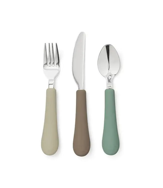 Cam Cam Copenhagen - Rainbow kids cutlery set olive mix