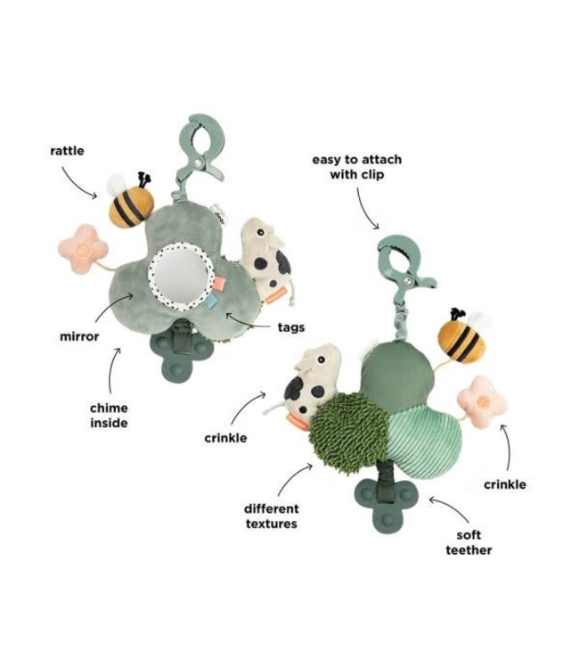 Done by Deer - Tiny farm green Activty mirror with clip
