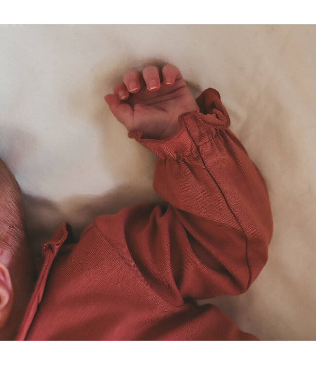 Your Wishes - Solid Ruffle Longsleeve Withered Rose