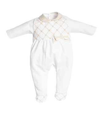 MY FIRST COLLECTION My First Collection - Rompersuit organza Signature Bow White-Beige