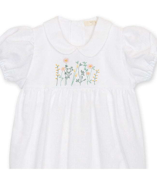 Baby Gi Baby Gi - Romper linnen Flower detail