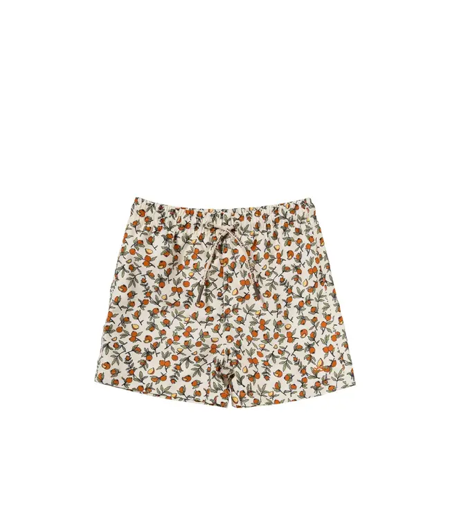 Salted stories Salted stories - Pomegranate swim shorts white swan