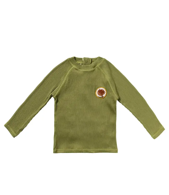 Salted stories - Solid rib swim long sleeve Iguana