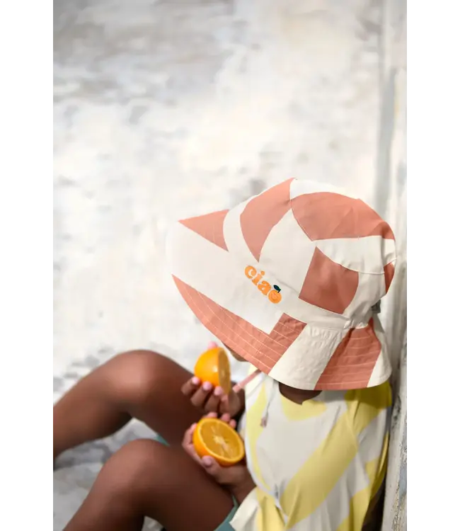 Lassig - LSF Sun protection fishing hat Stripes clay/sea salt