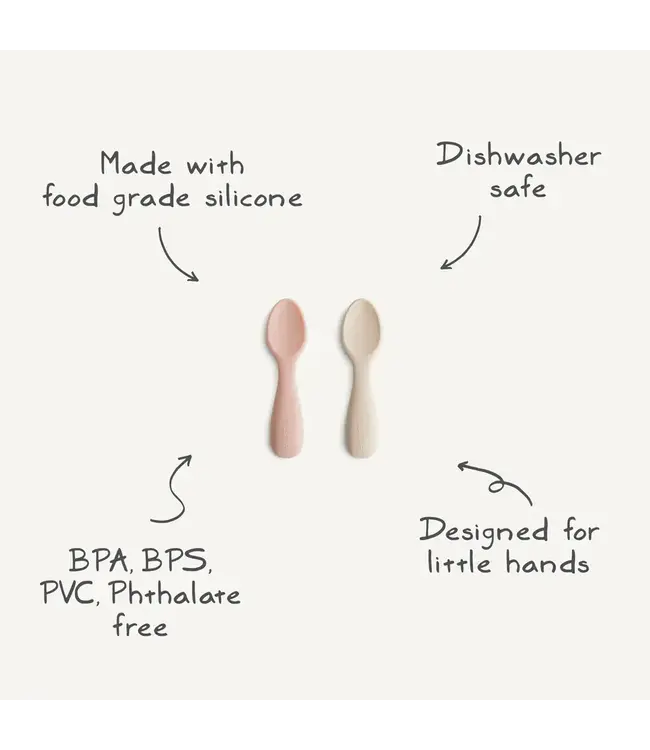 Mushie - Toddler starter spoon Natural / Shifting Sand
