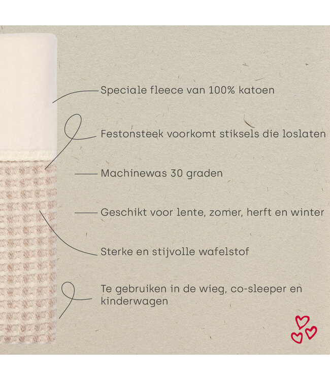 Koeka - Wiegdeken Cotton Fleece Wafel Amsterdam crumble