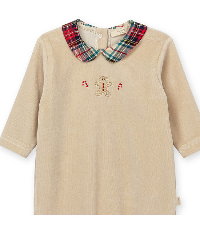 Baby Gi - Taupe gingerbread footie