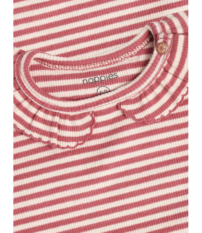Noppies - Tee LS stripes Dusty cedar
