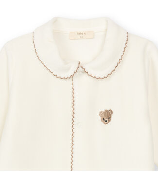 Baby Gi Baby Gi - Babygrow Ivory Bear with front buttons