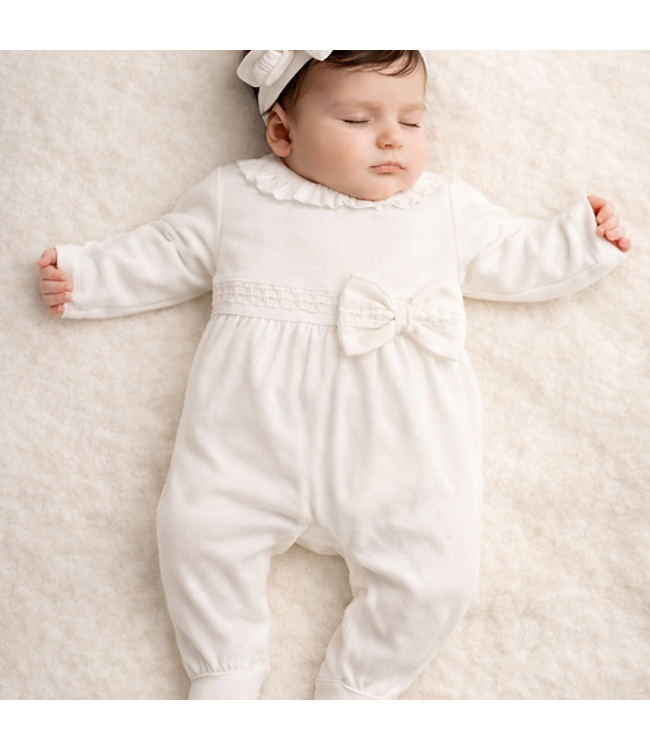 My First Collection - Rompersuit Couture bow Off white