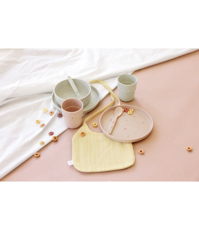 Lassig - Dish Set PP/Cellulose Cozy Loved ones Tan, (Plate, Bowl, Mug, Spoon)