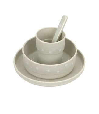 Lassig Lassig - Dish Set PP/Cellulose Cozy Loved ones Pale khaki, (Plate, Bowl, Mug, Spoon)