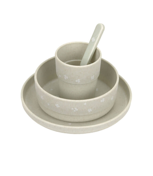Lassig - Dish Set PP/Cellulose Cozy Loved ones Pale khaki, (Plate, Bowl, Mug, Spoon)