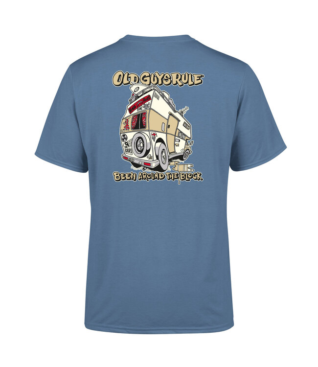 Old Guys Rule Been Around the Block t-shirt Indigo Blue