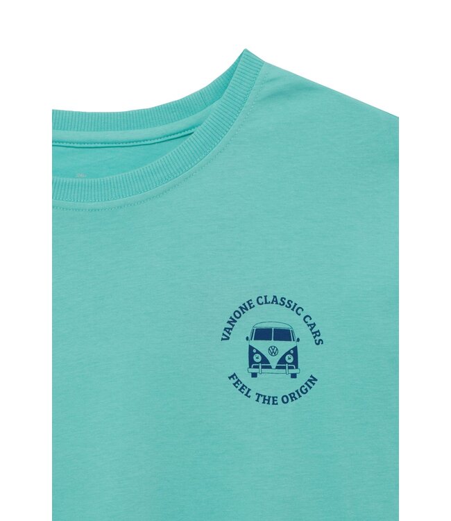 Van One Classic Cars heren t-shirt FAMILY LOGO Pool BLue