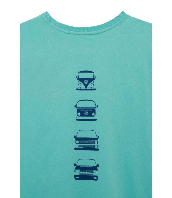 Van One Classic Cars heren t-shirt FAMILY LOGO Pool BLue