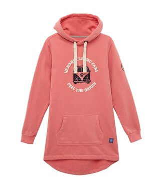 Van One dames hoodie lang dirty pink Van One dames hoodie lang dirty pink