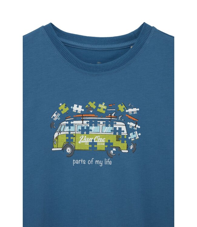 Van One Classic Cars kids unisex  t-shirt BULLI PUZZLE blau