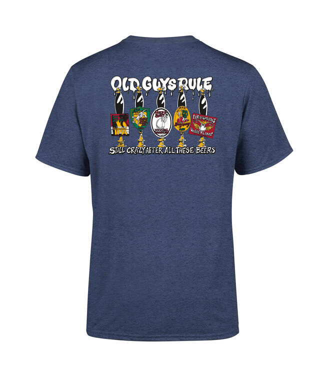 Old Guys Rule T-shirt "Still Crazy" heather navy