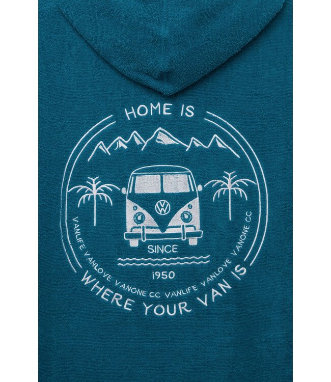 Van One Classic Cars Unisex poncho HOME IS petrol