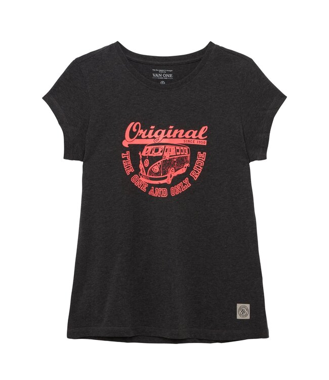 Van One Classic Cars Van One dames t-shirt ORIGINAL RIDE Dark Grey