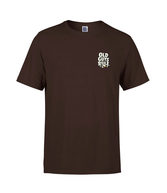Old Guys Rule "Man Cave" t-short in de kleur dark chocolate