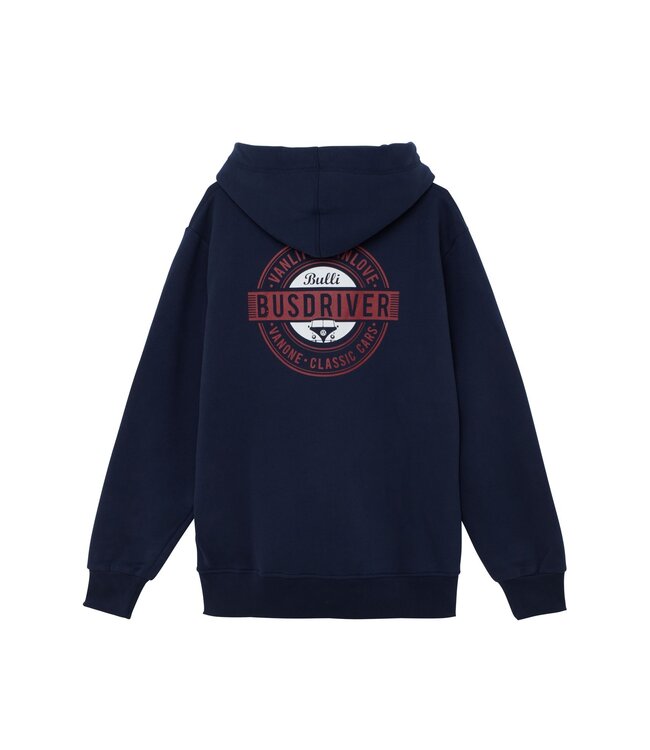 Van One Classic Cars Heren zip-hoodie BUSDRIVER navy dark red