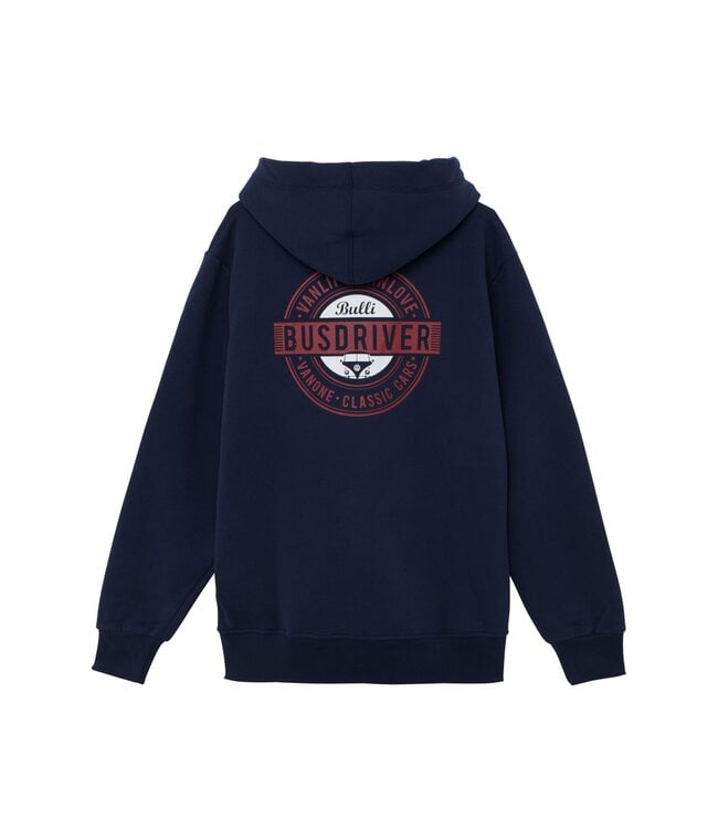 Van One Classic Cars Van One heren zip-hoodie BUSDRIVER navy dark red