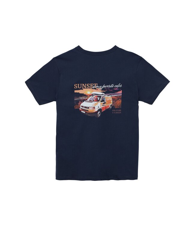 Van One Classic Cars Heren t-shirt SUNSET T4 navy