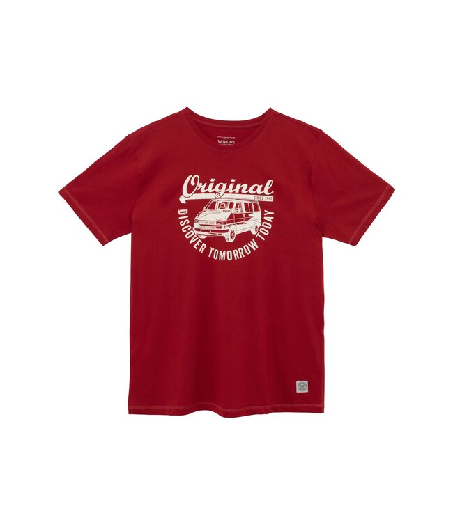 Van One Classic Cars Heren t-shirt T4 ORIGINAL RIDE Van One heren t-shirt T4 ORIGINAL RIDE dark red
