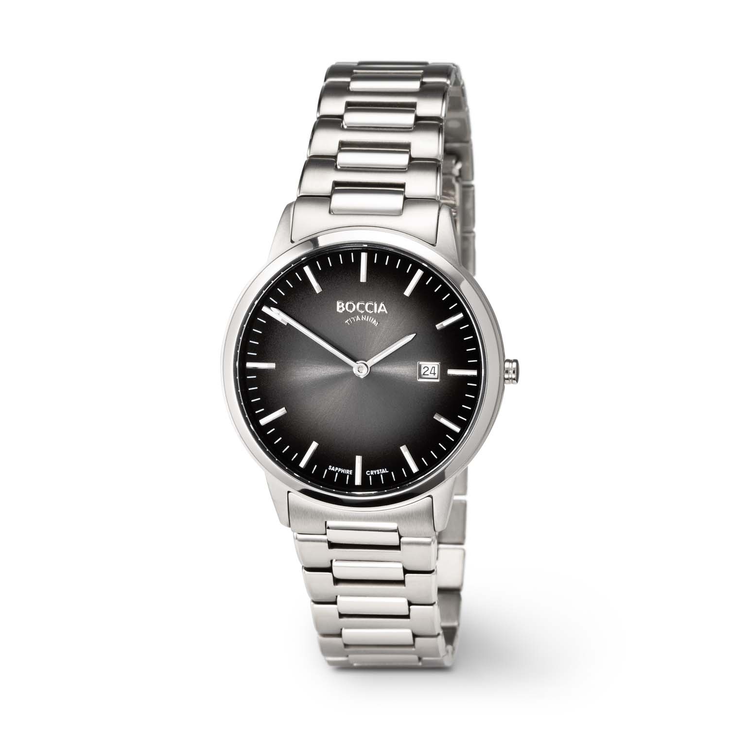 Boccia Titanium 3620-01 - Stijlvol Herenhorloge Met Witte Wijzerplaat En Titanium Band Diameter 39mm 1