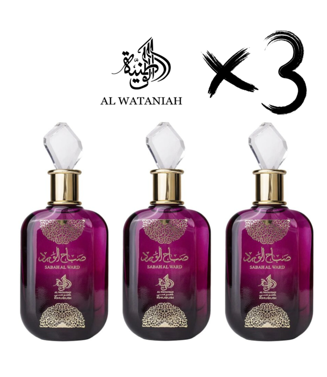 AL WATANIAH 3 X Perfume Sabah Al Ward, 100ml