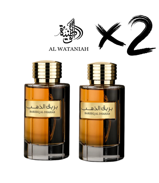 AL WATANIAH 2 X Perfume BAREEQ AL DHAHAB, 100ml