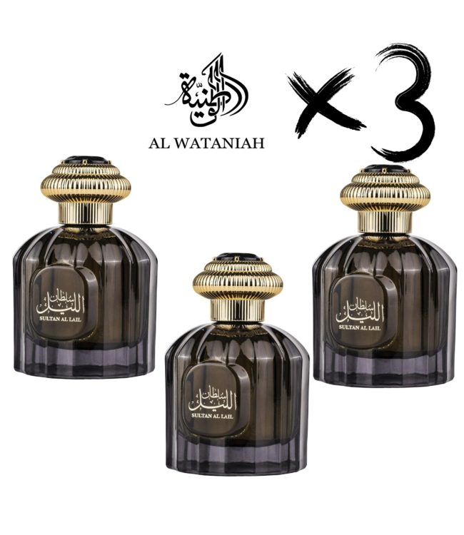 AL WATANIAH 3 X Perfume SULTAN AL LAIL, 100ml
