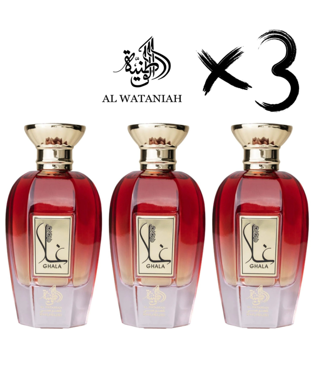 AL WATANIAH 3 X Perfume GHALA, 100ml
