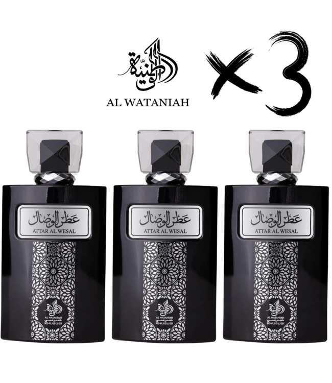 AL WATANIAH 3 X Perfume ATTAR AL WESAL, 100ml